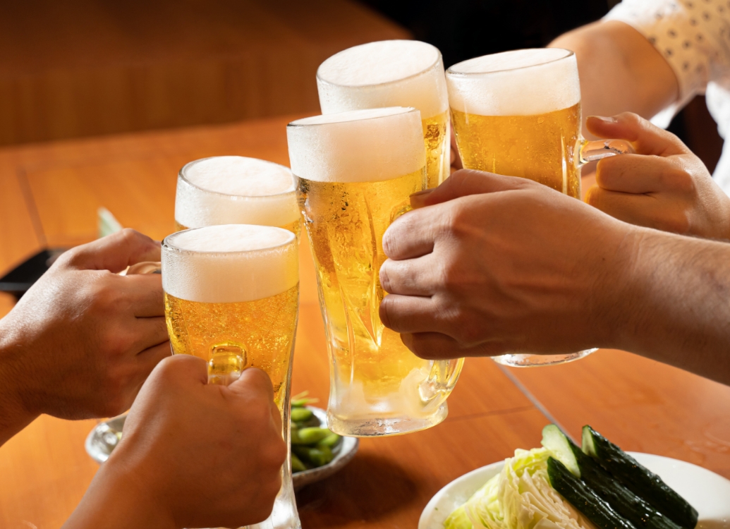 ビールで乾杯